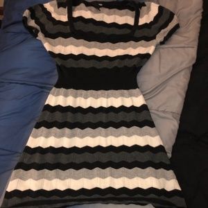 Black and white sweater dress